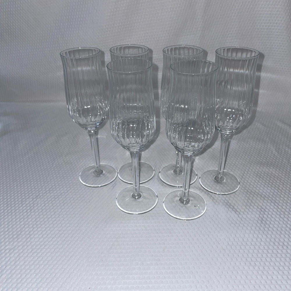 Luigi Bormioli, Canaletto (straight optic) Champagne Flute. Set of 6.